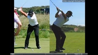 Jon Rahm golf swing  Long Iron faceon amp downtheline July 2017 [upl. by Eceirtal]