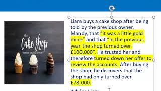 How to apply misrepresentation Liam cupcake scenario [upl. by Sirovart]