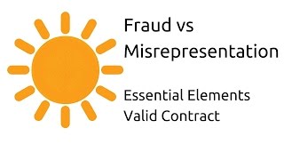 Fraud vs Misrepresentation  Other Essential Elements of a Valid Contract  CA CPT  CS amp CMA [upl. by Shulman]