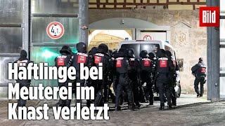 Gefängnismeuterei Polizei stürmt Knast in Thüringen  JVA Untermaßfeld [upl. by Annahsat]